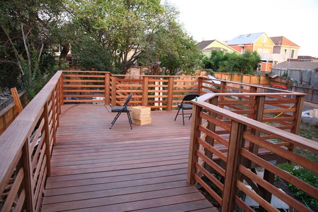 mixed tropical hardwood deck