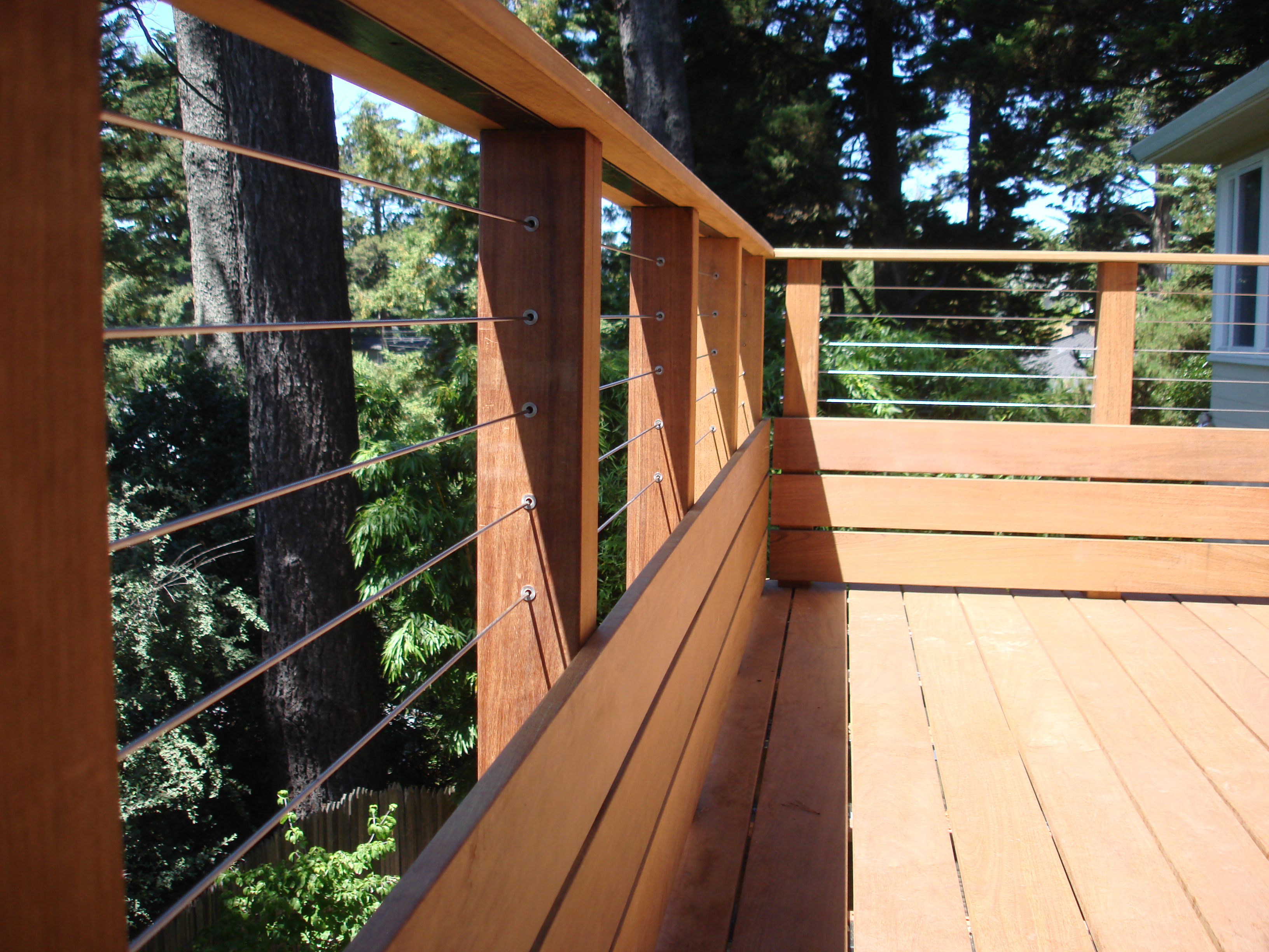 ipe deck with stainless steel wire railing